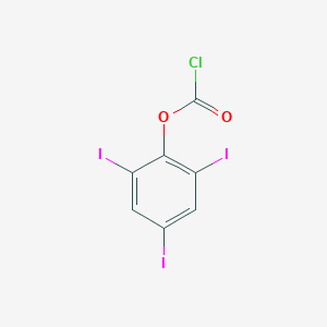 molecular formula C7H2ClI3O2 B13238168 2,4,6-Triiodophenyl chloroformate 