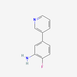 molecular formula C11H9FN2 B13238191 2-Fluoro-5-(pyridin-3-YL)aniline 