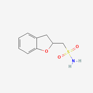molecular formula C9H11NO3S B13238211 2,3-Dihydro-1-benzofuran-2-ylmethanesulfonamide 