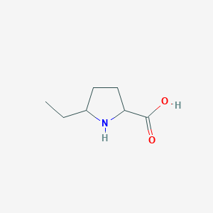 molecular formula C7H13NO2 B13238216 5-Ethylpyrrolidine-2-carboxylic acid 