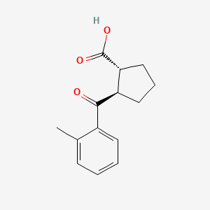 B1323826 trans-2-(2-Methylbenzoyl)cyclopentane-1-carboxylic acid CAS No. 733740-79-9