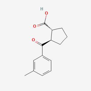 trans-2-(3-Methylbenzoyl)cyclopentane-1-carboxylic acid