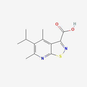 molecular formula C12H14N2O2S B13238277 4,6-Dimethyl-5-(propan-2-yl)-[1,2]thiazolo[5,4-b]pyridine-3-carboxylic acid 