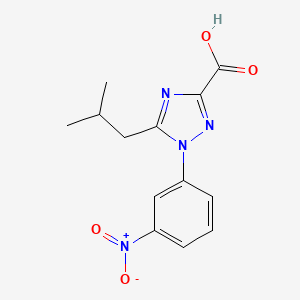 molecular formula C13H14N4O4 B13238287 5-(2-Methylpropyl)-1-(3-nitrophenyl)-1H-1,2,4-triazole-3-carboxylic acid 