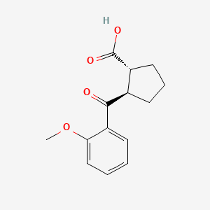 molecular formula C14H16O4 B1323829 反式-2-(2-甲氧基苯甲酰)环戊烷-1-羧酸 CAS No. 733740-82-4
