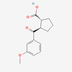 molecular formula C14H16O4 B1323830 反式-2-(3-甲氧基苯甲酰)环戊烷-1-甲酸 CAS No. 733740-83-5