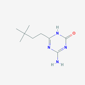 molecular formula C9H16N4O B13238305 4-Amino-6-(3,3-dimethylbutyl)-2,5-dihydro-1,3,5-triazin-2-one 