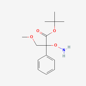 molecular formula C14H21NO4 B13238309 tert-Butyl 2-(aminooxy)-3-methoxy-2-phenylpropanoate 