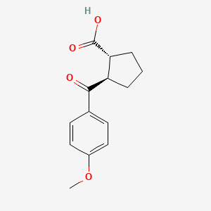 molecular formula C14H16O4 B1323831 反式-2-(4-甲氧基苯甲酰)环戊烷-1-羧酸 CAS No. 733740-84-6