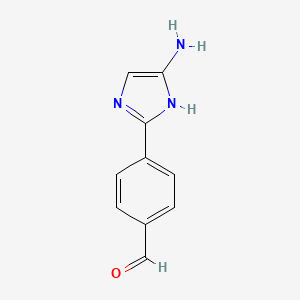 molecular formula C10H9N3O B13238339 4-(4-Amino-1H-imidazol-2-yl)benzaldehyde 