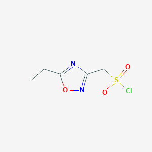 molecular formula C5H7ClN2O3S B13238354 (5-Ethyl-1,2,4-oxadiazol-3-yl)methanesulfonyl chloride 