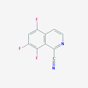 molecular formula C10H3F3N2 B13238355 5,7,8-Trifluoroisoquinoline-1-carbonitrile 