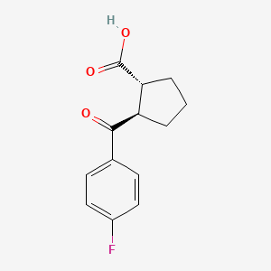B1323837 trans-2-(4-Fluorobenzoyl)cyclopentane-1-carboxylic acid CAS No. 733741-06-5