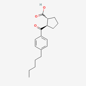 molecular formula C18H24O3 B1323838 trans-2-(4-n-pentylbenzoyl)cyclopentane-1-carboxylic acid CAS No. 733741-10-1