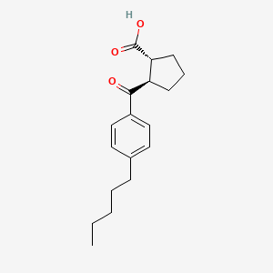 molecular formula C18H24O3 B1323838 (1R,2R)-2-(4-pentylbenzoyl)cyclopentane-1-carboxylic acid CAS No. 733741-10-1