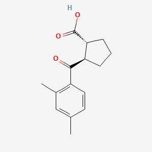 molecular formula C15H18O3 B1323839 反式-2-(2,4-二甲基苯甲酰)环戊烷-1-羧酸 CAS No. 733741-14-5