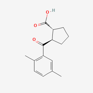 molecular formula C15H18O3 B1323840 trans-2-(2,5-Dimethylbenzoyl)cyclopentane-1-carboxylic acid CAS No. 733741-15-6