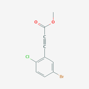 molecular formula C10H6BrClO2 B13238414 Methyl 3-(5-bromo-2-chlorophenyl)prop-2-ynoate 