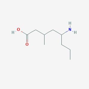 molecular formula C9H19NO2 B13238418 5-Amino-3-methyloctanoic acid 