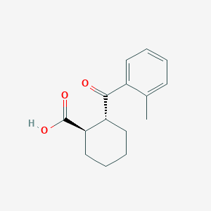 molecular formula C15H18O3 B1323844 反式-2-(2-甲基苯甲酰)环己烷-1-羧酸 CAS No. 733742-70-6