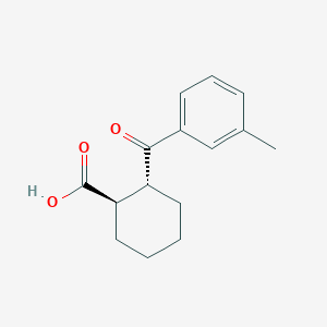 molecular formula C15H18O3 B1323845 反式-2-(3-甲基苯甲酰)环己烷-1-羧酸 CAS No. 733742-71-7