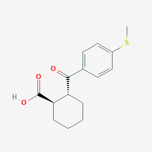 molecular formula C15H18O3S B1323848 trans-2-(4-Thiomethylbenzoyl)cyclohexane-1-carboxylic acid CAS No. 844856-85-5