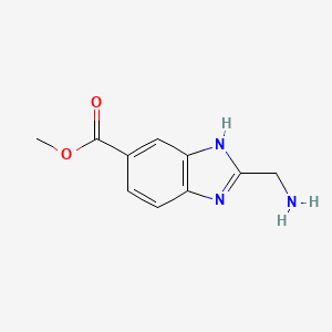 molecular formula C10H11N3O2 B13238496 Methyl 2-(aminomethyl)-1H-benzo[d]imidazole-5-carboxylate 