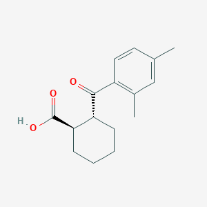 molecular formula C16H20O3 B1323853 trans-2-(2,4-Dimethylbenzoyl)cyclohexane-1-carboxylic acid CAS No. 733742-81-9