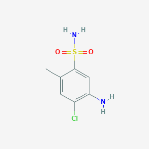 molecular formula C7H9ClN2O2S B13238535 5-Amino-4-chloro-2-methylbenzene-1-sulfonamide 