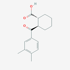 molecular formula C16H20O3 B1323854 trans-2-(3,4-Dimethylbenzoyl)cyclohexane-1-carboxylic acid CAS No. 733742-84-2