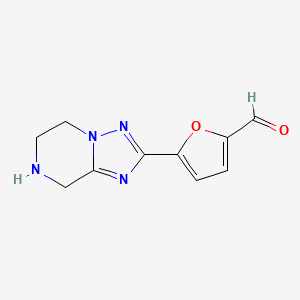molecular formula C10H10N4O2 B13238589 5-{5H,6H,7H,8H-[1,2,4]triazolo[1,5-a]pyrazin-2-yl}furan-2-carbaldehyde 