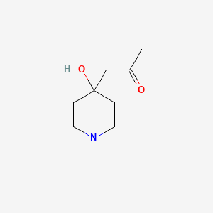 molecular formula C9H17NO2 B13238597 1-(4-Hydroxy-1-methylpiperidin-4-YL)propan-2-one 