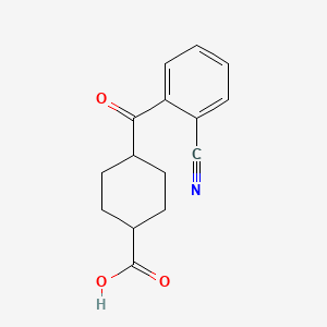 molecular formula C15H15NO3 B1323861 cis-4-(2-Cyanobenzoyl)cyclohexane-1-carboxylic acid CAS No. 736136-07-5