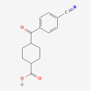 molecular formula C15H15NO3 B1323863 trans-4-(4-Cyanobenzoyl)cyclohexane-1-carboxylic acid CAS No. 736136-09-7