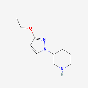 molecular formula C10H17N3O B13238631 3-(3-Ethoxy-1H-pyrazol-1-yl)piperidine 