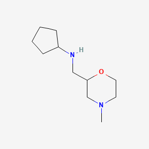 molecular formula C11H22N2O B13238646 N-[(4-methylmorpholin-2-yl)methyl]cyclopentanamine 