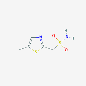 molecular formula C5H8N2O2S2 B13238684 (5-Methyl-1,3-thiazol-2-yl)methanesulfonamide 