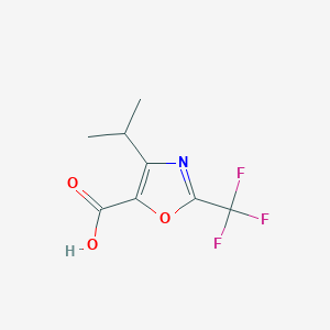 molecular formula C8H8F3NO3 B13238731 4-(Propan-2-yl)-2-(trifluoromethyl)-1,3-oxazole-5-carboxylic acid 
