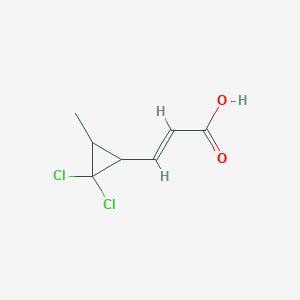 molecular formula C7H8Cl2O2 B13238762 3-(2,2-Dichloro-3-methylcyclopropyl)prop-2-enoic acid 