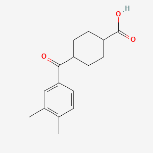 molecular formula C16H20O3 B1323877 顺式-4-(3,4-二甲基苯甲酰)环己烷-1-羧酸 CAS No. 736136-26-8