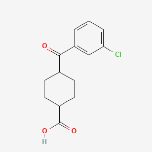 molecular formula C14H15ClO3 B1323878 trans-4-(3-Chlorobenzoyl)cyclohexane-1-carboxylic acid CAS No. 736136-16-6