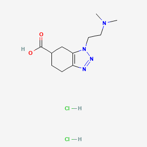 molecular formula C11H20Cl2N4O2 B13238796 1-[2-(Dimethylamino)ethyl]-4,5,6,7-tetrahydro-1H-1,2,3-benzotriazole-6-carboxylic acid dihydrochloride 