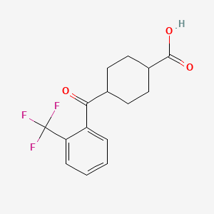 molecular formula C15H15F3O3 B1323880 trans-4-(2-(Trifluoromethyl)benzoyl)cyclohexanecarboxylic acid CAS No. 1004529-52-5