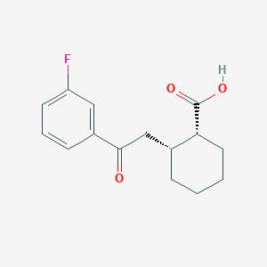 B1323881 cis-2-[2-(3-Fluorophenyl)-2-oxoethyl]cyclohexane-1-carboxylic acid CAS No. 736136-42-8