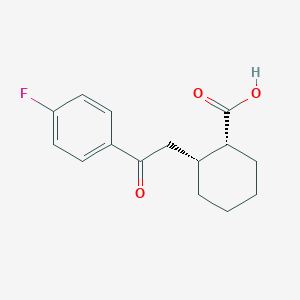 molecular formula C15H17FO3 B1323882 cis-2-[2-(4-Fluorophenyl)-2-oxoethyl]cyclohexane-1-carboxylic acid CAS No. 736136-43-9