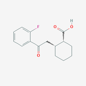 molecular formula C15H17FO3 B1323883 cis-2-[2-(2-Fluorophenyl)-2-oxoethyl]cyclohexane-1-carboxylic acid CAS No. 736136-46-2