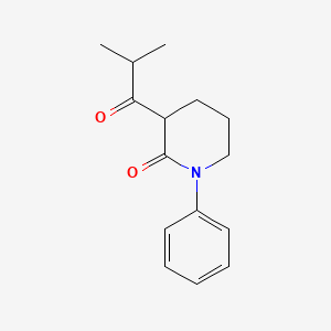 molecular formula C15H19NO2 B13238855 3-(2-Methylpropanoyl)-1-phenylpiperidin-2-one 