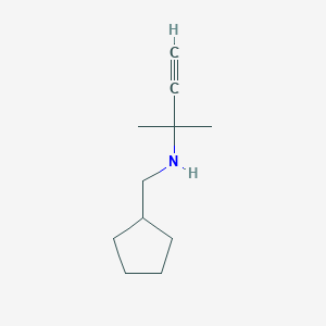 molecular formula C11H19N B13238856 (Cyclopentylmethyl)(2-methylbut-3-yn-2-yl)amine 