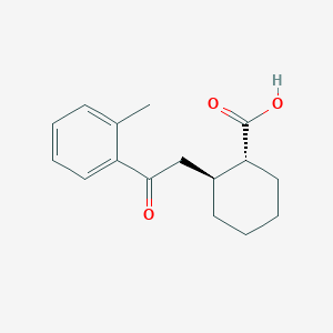 molecular formula C16H20O3 B1323886 trans-2-[2-(2-Methylphenyl)-2-oxoethyl]cyclohexane-1-carboxylic acid CAS No. 735274-70-1
