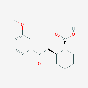 molecular formula C16H20O4 B1323887 trans-2-[2-(3-Methoxyphenyl)-2-oxoethyl]cyclohexane-1-carboxylic acid CAS No. 735274-75-6